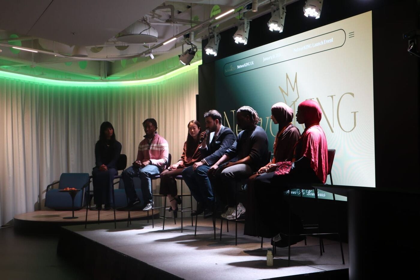 Panel discussion on stage at the NetworKING UK launch event